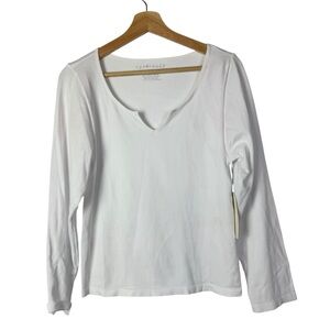 Eye Candy White Ribbed Seamless Long Sleeve T-Shirt 2X